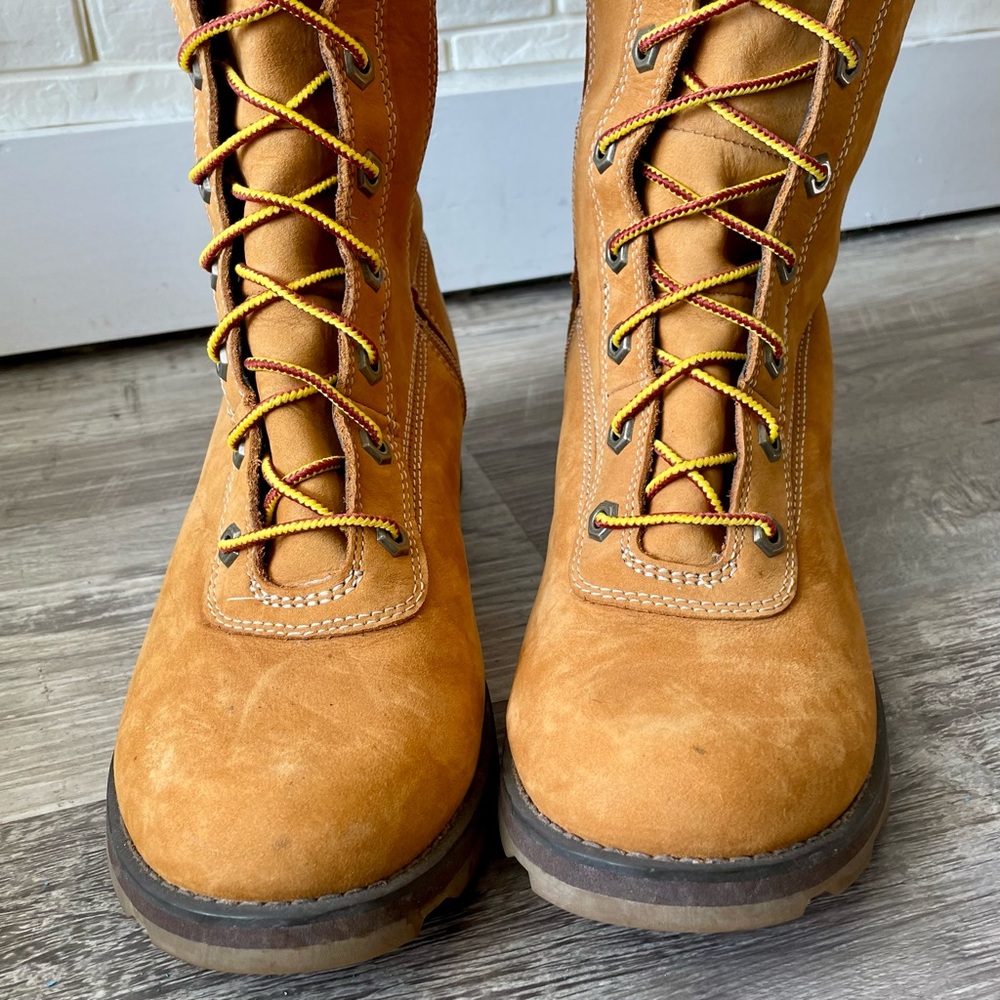Timberland Premium 14 Inch Knee-High Lace-Up Boots in Wheat Nubuck Size 7.5 - Picture 7 of 16